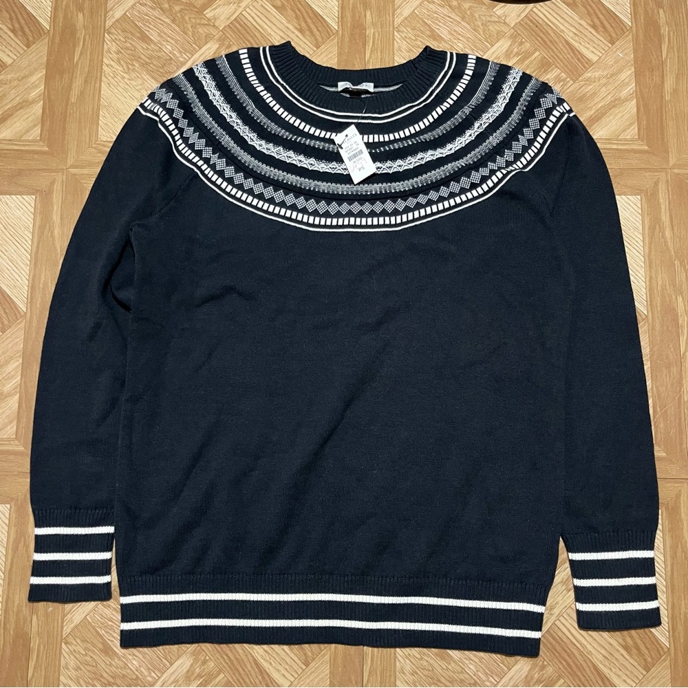 Talbots FAIR ISLE CREWNECK SWEATER small